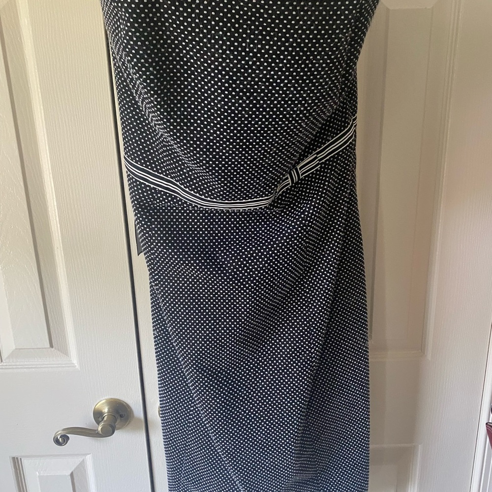 Ann Taylor Strapless Black and White Dress